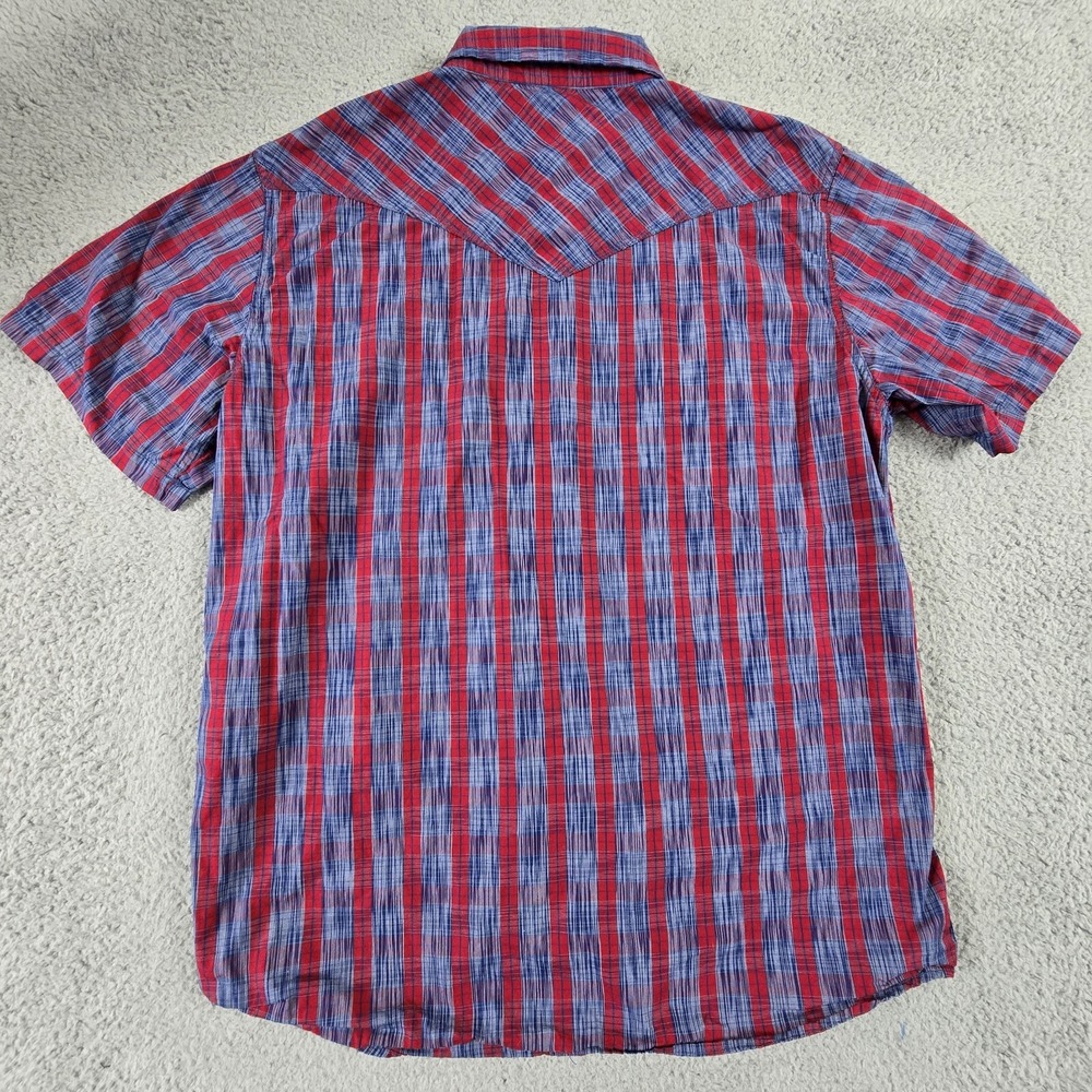 Moon shine Shirt Mens XL Plaid Short Sleeve Pearl Snap Western - Picture 11 of 14